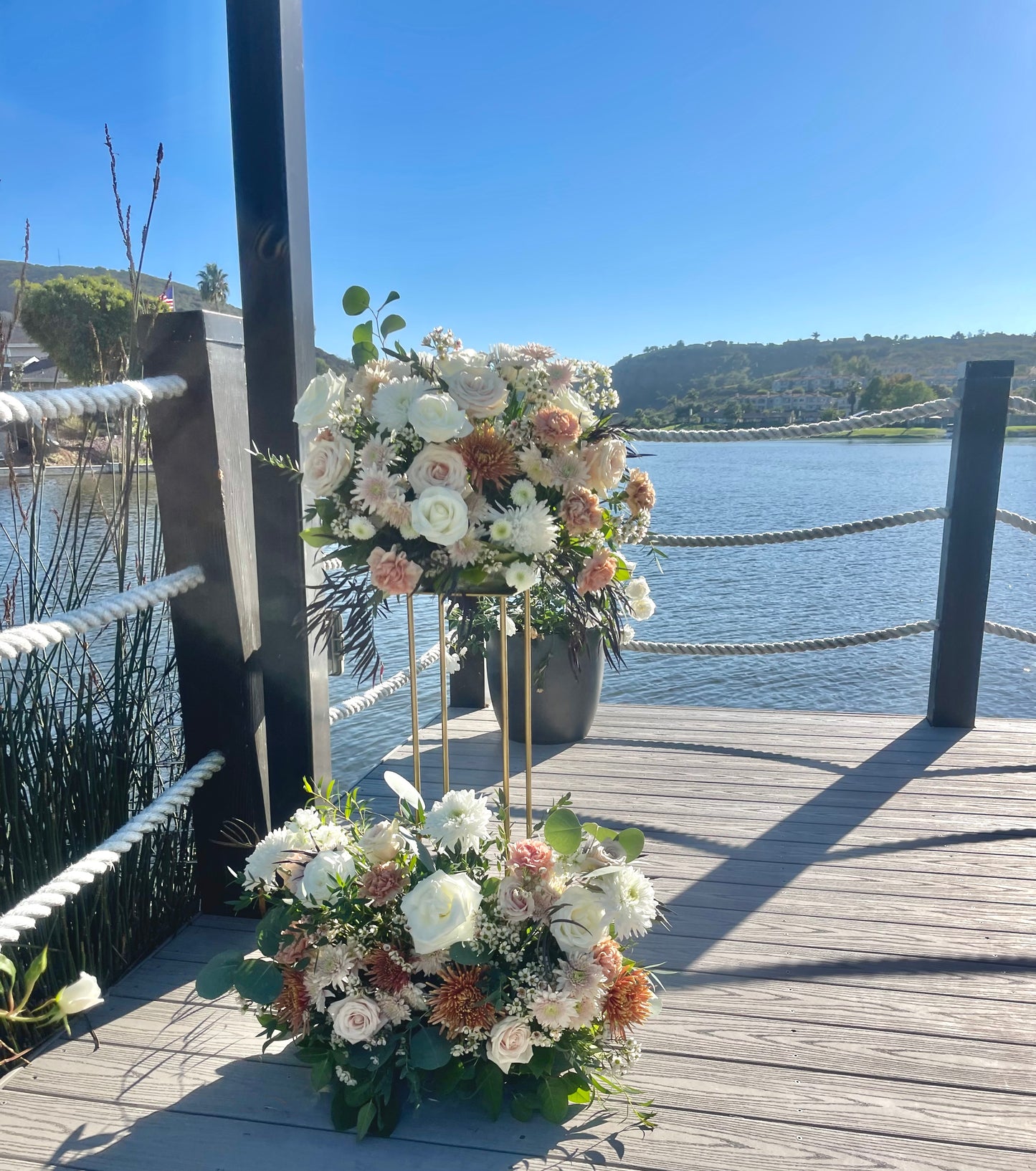 Gold Floral stand rental