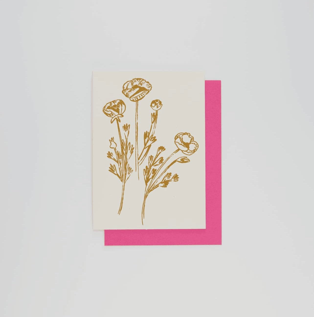Gold florals greeting card